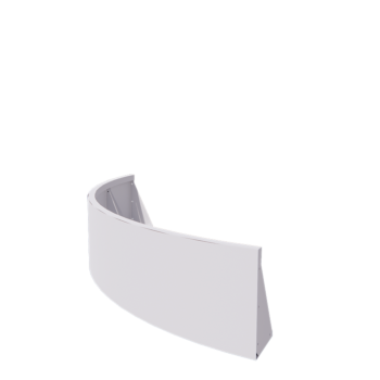 Muro di contenimento in acciaio - Curva esterna - 150 x 150 x 40 cm - RAL9010 opaco (bianco)