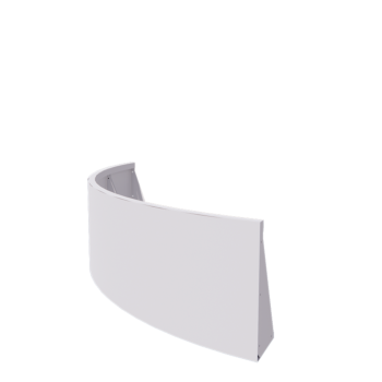 Muro di contenimento in acciaio - Curva esterna - 150 x 150 x 50 cm - RAL9010 opaco (bianco)