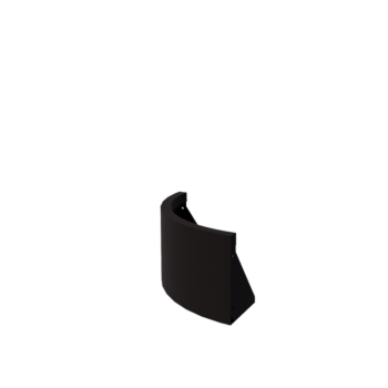 Muro di contenimento in acciaio - Curva esterna - 50 x 50 x 30 cm - RAL9005 opaco (nero)