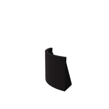 Muro di contenimento in acciaio - Curva esterna - 50 x 50 x 40 cm - RAL9005 opaco (nero)