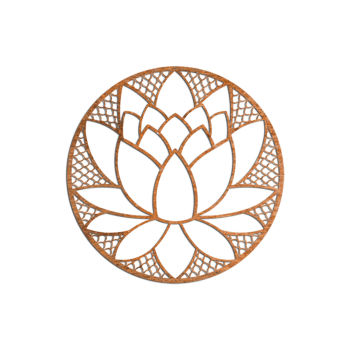 Decorazione da parete in acciaio Corten Fiore di Loto