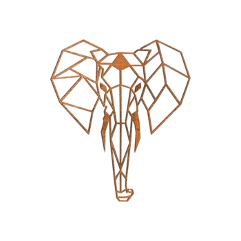 Decorazione da parete in acciaio Corten Elefante 2.0