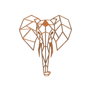 Decorazione da parete in acciaio corten - Elefante 1.0 Small - 60 x 51,7 cm