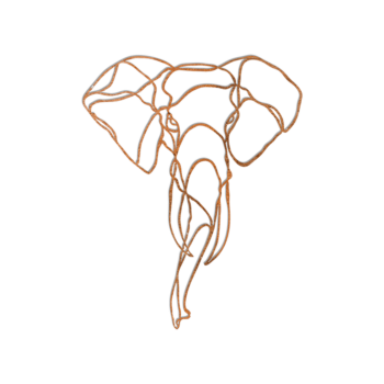 Decorazione da parete in acciaio corten - Elefante 1.0 Large - 100 x 80,1 cm