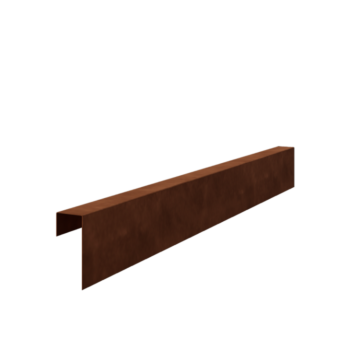 Profilo di sovrapposizione in acciaio Corten 15 x 6 x 5 cm (lunghezza 150 cm)