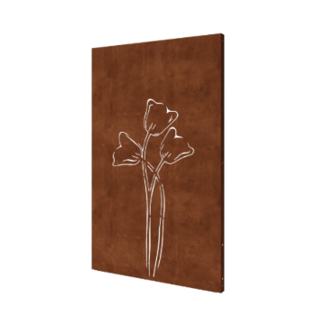 Pannello in acciaio corten con tulipano simmetrico 120 x 6 x 190 cm