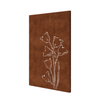 Pannello in acciaio corten con tulipano a-simmetrico 120 x 6 x 190 cm