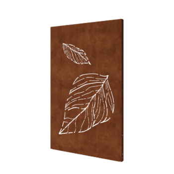 Pannello in acciaio corten con foglie cadenti 1 120 x 6 x 190 cm
