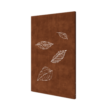 Pannello in acciaio corten con foglie cadenti 2 120 x 6 x 190 cm