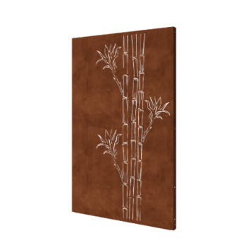 Pannello decorativo in acciaio corten - Bambù - 120 x 6 x 190 cm
