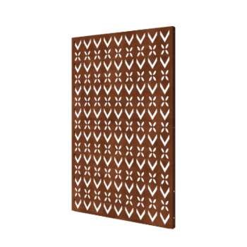 Pannello in acciaio corten con modello del tetto composizione 1 120 x 6 x 190 cm