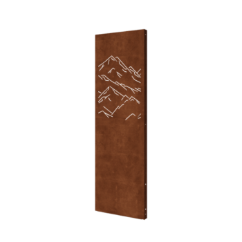Pannello decorativo in acciaio corten - Montagne 3 - 60 x 6 x 190 cm