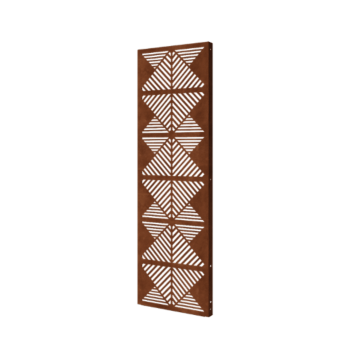 Pannello in acciaio corten con linee composizione 2 60 x 6 x 190 cm