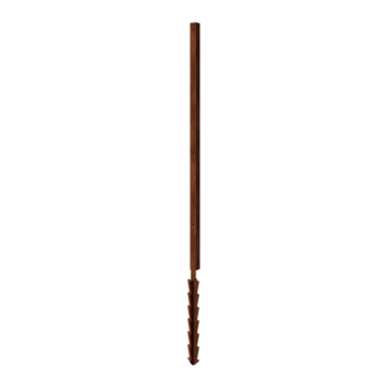 Palo in acciaio corten ad angolo con picchetto a terra 190 x 6 x 3 cm