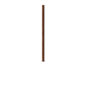 Palo in acciaio corten ad angolo con piastra di base 190 x 6 x 3 cm