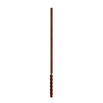 Palo in acciaio corten diritto con picchetto a terra 190 x 6 x 3 cm