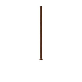 Palo in acciaio corten diritto con piastra di base 190 x 6 x 3 cm