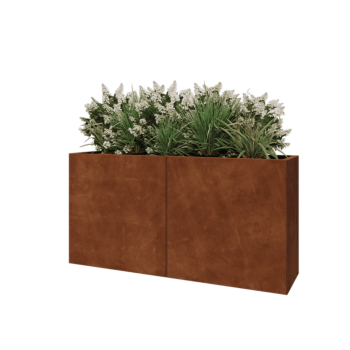 Fioriera XXL in acciaio corten - Rettangolo - 160 x 40 x 80 cm - Senza piastra di base