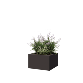 Fioriera in acciaio - Quadrato - 50 x 50 x 30 cm - RAL7016 opaco (grigio antracite) - Senza piastra di base