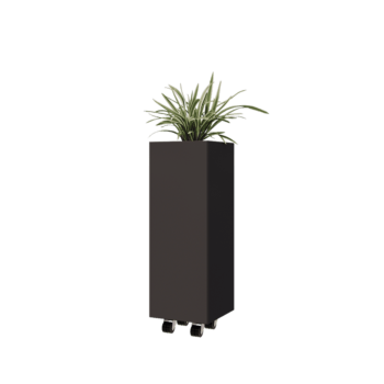 Fioriera in acciaio - Quadrato - 30 x 30 x 80 cm - Altri colori RAL - Con piastra di base - Con ruote