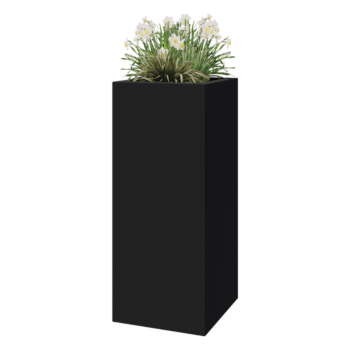 Fioriera in vetroresina - Quadrato - 50 x 50 x 120 cm - RAL7021 opaco (grigio nerastro) - Con fondo