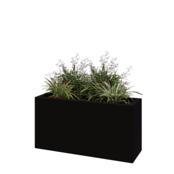 Fioriera in vetroresina - Rettangolo - 100 x 30 x 50 cm - RAL9005 opaco (nero) - Con fondo