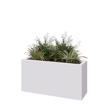 Fioriera in vetroresina - Rettangolo - 100 x 30 x 50 cm - RAL9010 opaco (bianco) - Con fondo