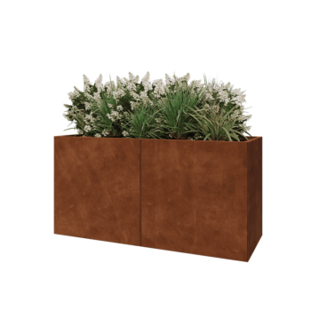 Fioriera XXL in acciaio corten - Rettangolo - 160 x 60 x 80 cm - Senza piastra di base