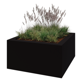 Fioriera in vetroresina - Quadrato - 160 x 160 x 80 cm - RAL9005 opaco (nero) - Con fondo