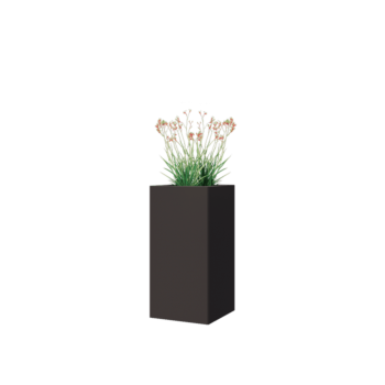 Fioriera in acciaio - Quadrato - 30 x 30 x 60 cm - Altri colori RAL - Con piastra di base