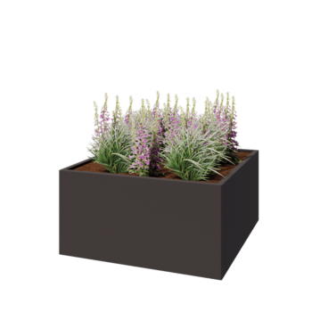 Fioriera in acciaio - Quadrato - 120 x 120 x 60 cm - RAL7016 opaco (grigio antracite) - Senza piastra di base