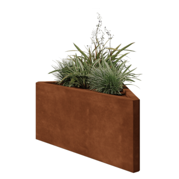 Fioriera in acciaio corten - Triangolo isoscele - 83,9 x 46,4 x 40 cm - Senza piastra di base