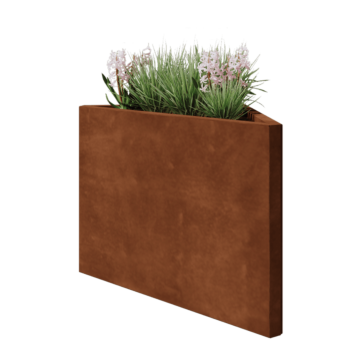 Fioriera in acciaio corten - Triangolo isoscele - 83,9 x 46,4 x 60 cm - Senza piastra di base