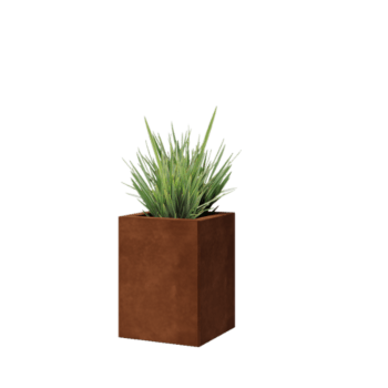 Fioriera in acciaio corten - Quadrato - 30 x 30 x 40 cm - Senza piastra di base