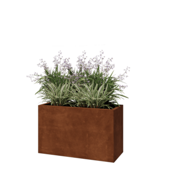 Fioriera in acciaio corten - Rettangolo - 100 x 40 x 60 cm - Senza piastra di base