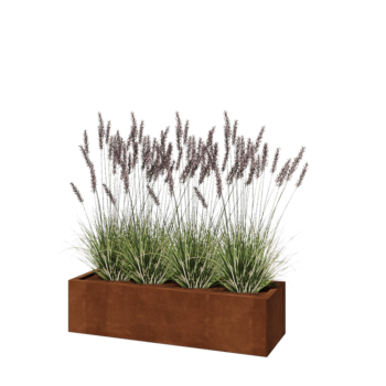 Fioriera in acciaio corten - Rettangolo - 120 x 40 x 30 cm - Senza piastra di base