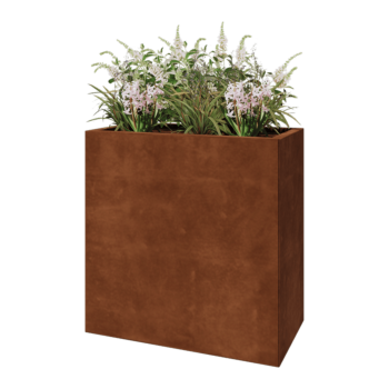 Fioriera in acciaio corten - Rettangolo - 80 x 40 x 80 cm - Senza piastra di base