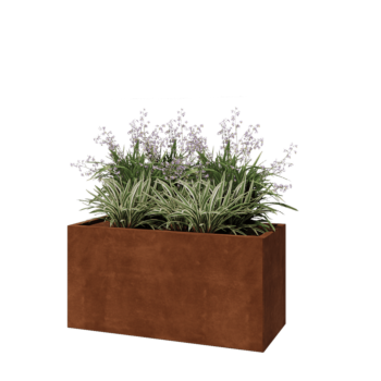 Fioriera in acciaio corten - Rettangolo - 120 x 50 x 60 cm - Senza piastra di base