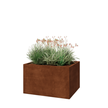Fioriera in acciaio corten - Rettangolo - 100 x 80 x 60 cm - Senza piastra di base