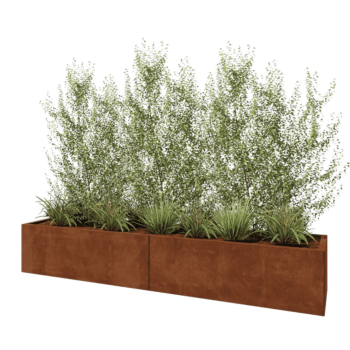 Fioriera XXL in acciaio corten - Rettangolo - 240 x 50 x 40 cm - Senza piastra di base