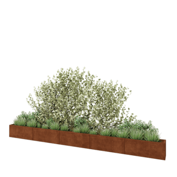 Fioriera XXL in acciaio corten - Rettangolo - 500 x 30 x 40 cm - Senza piastra di base