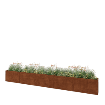 Fioriera XXL in acciaio corten - Rettangolo - 500 x 30 x 60 cm - Senza piastra di base