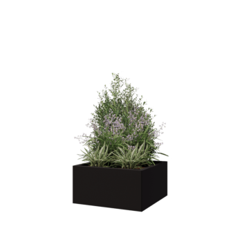 Fioriera in acciaio - Quadrato - 60 x 60 x 30 cm - RAL9005 opaco (nero) - Senza piastra di base