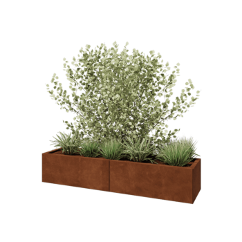 Fioriera XXL in acciaio corten - Rettangolo - 160 x 40 x 30 cm - Senza piastra di base