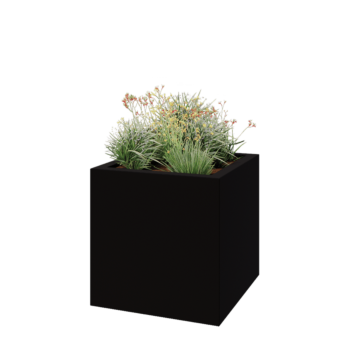 Fioriera in vetroresina - Quadrato - 100 x 100 x 100 cm - RAL9005 opaco (nero) - Con fondo