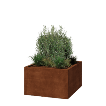 Fioriera in acciaio corten - Quadrato - 100 x 100 x 60 cm - Saldato - Senza piastra di base