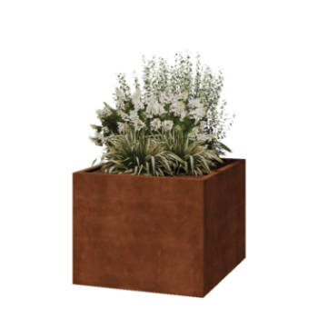 Fioriera in acciaio corten - Quadrato - 100 x 100 x 80 cm - Saldato - Senza piastra di base