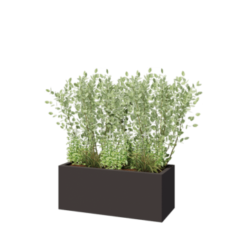 Fioriera in acciaio - Rettangolo - 100 x 40 x 40 cm - RAL7016 opaco (grigio antracite) - Con piastra di base