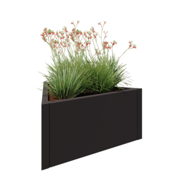 Fioriera in acciaio - Triangolo equilatero - 90,6 x 78,3 x 40 cm - RAL7016 opaco (grigio antracite) - Senza piastra di base