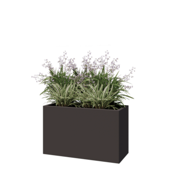 Fioriera in acciaio - Rettangolo - 100 x 40 x 60 cm - RAL7016 opaco (grigio antracite) - Con piastra di base